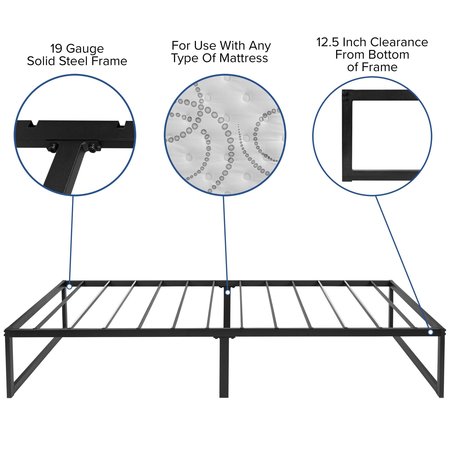 Flash Furniture 12" Twin Mattress, 14" Bed frame & 2" Topper Set XU-BD10-12PSM3M35-T-GG